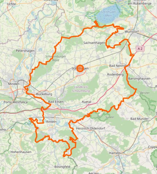 Bild Schaumburg Kreisgrenze aus Relation 62762 OpenStreetMap