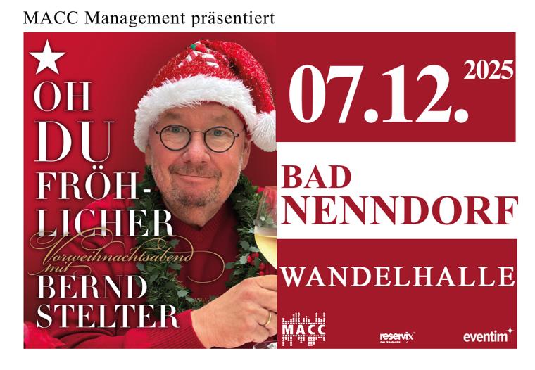 Anzeige Wandelhalle 07.12.2025 Vorweihnachtsabend mit Bernd Stelter